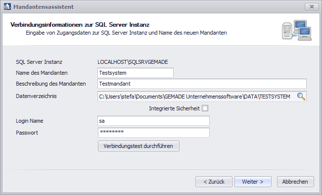 Mandantenverwaltung Gemade Business Software